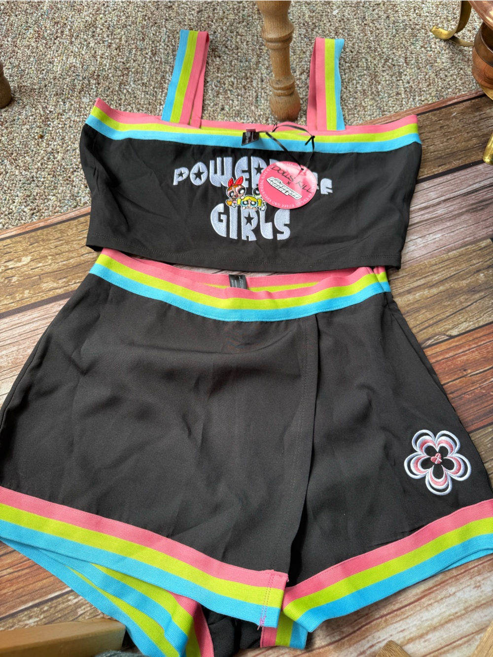 Dolls kill Powerpuff girls crop top and skirt set